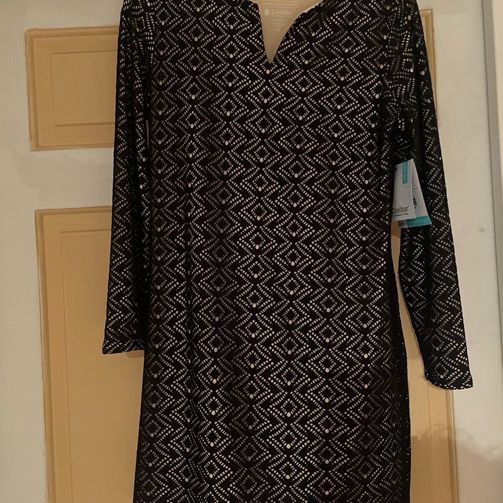 Coolibar Black and White Diamond Pattern SPF 50+ Dress